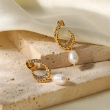 Youthway Charm Earrings Cubic Zirconia Pearls 18k Plated