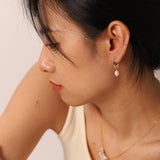 Youthway Charm Earrings Cubic Zirconia Pearls 18k Plated