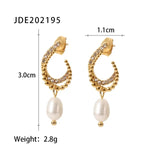 Youthway Charm Earrings Cubic Zirconia Pearls 18k Plated
