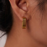 Youthway Stainless Steel Multilayer Stud Earrings 18K Plated for Women
