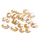 Youthway Stainless Steel Multilayer Stud Earrings 18K Plated for Women