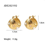 Youthway Stainless Steel Pearl Ball Earrings 18K Plated Geometric Earrings