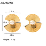 Youthway Stainless Steel Oval Pearl Earrings