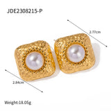 Youthway Shell Beads Hammered Rhombus Earrings for Women