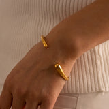 Youthway Stainless Steel Asymmetrical Open Bracelet for Women