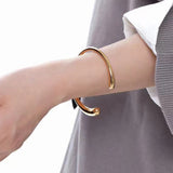 Youthway Stainless Steel Asymmetrical Open Bracelet for Women