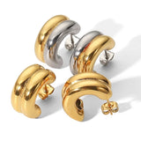 Youthway Geometric Double Layer Earrings Golden Women Jewelry