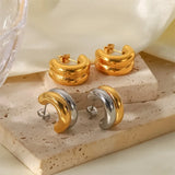 Youthway Geometric Double Layer Earrings Golden Women Jewelry