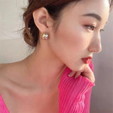 Youthway Geometric Double Layer Earrings Golden Women Jewelry