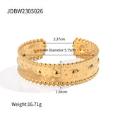 Youthway Stainless Steel Hammer Pattern Bead Edge Bracelet Bangle