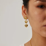 Youthway Triple Row Heart Tassel Earrings High Jewelry Women