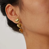 Youthway Triple Row Heart Tassel Earrings High Jewelry Women