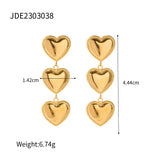 Youthway Triple Row Heart Tassel Earrings High Jewelry Women