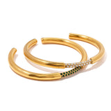 Youthway Stainless Steel Rhinestone Cuff Bracelet for Women