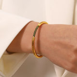 Youthway Stainless Steel Rhinestone Cuff Bracelet for Women