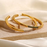 Youthway Stainless Steel Rhinestone Cuff Bracelet for Women