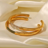 Youthway Stainless Steel Rhinestone Cuff Bracelet for Women