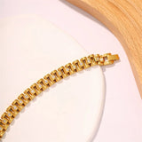 Youthway Wide Band Bracelet Polished Chain Golden Bangle Jewelry Women