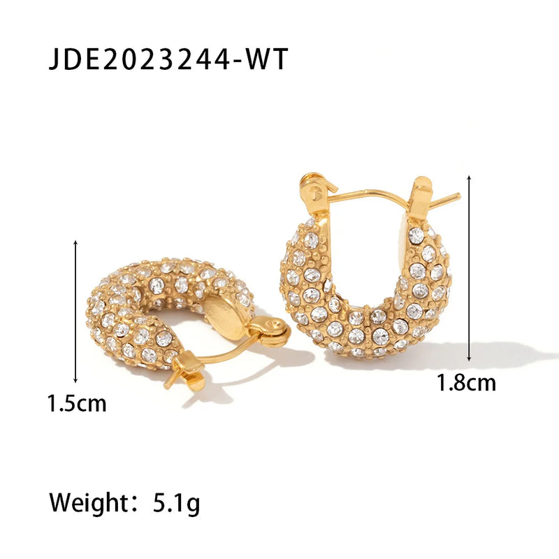 Youthway Metal Texture Geometric Hoop Earrings for Women