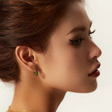Youthway Metal Texture Geometric Hoop Earrings for Women