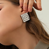 Youthway Unique Geometric Stud Earrings 18K Plated Jewelry