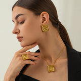 Youthway Unique Geometric Stud Earrings 18K Plated Jewelry