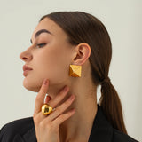 Youthway Unique Geometric Stud Earrings 18K Plated Jewelry