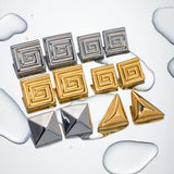 Youthway Unique Geometric Stud Earrings 18K Plated Jewelry