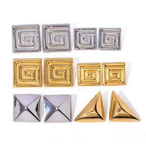 Youthway Unique Geometric Stud Earrings 18K Plated Jewelry