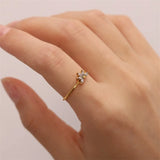 Youthway CZ Adjustable Steel Ring 18K PVD Texture Jewelry