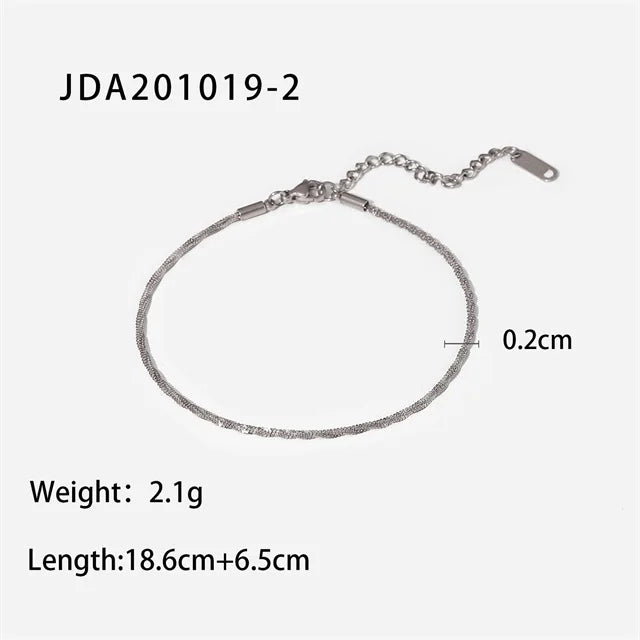 Youthway Silver Anklet Stainless Steel 18K Chain Anklet Girl Jewelry