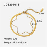 Youthway Layered Anklet for Women Stainless Steel Flat Snake Chain 18K