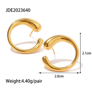 Youthway Waterproof Geometric Gold Hoop Stud Earrings