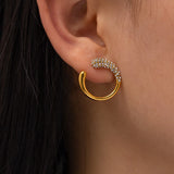Youthway Waterproof Geometric Gold Hoop Stud Earrings