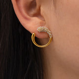 Youthway Waterproof Geometric Gold Hoop Stud Earrings