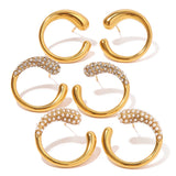 Youthway Waterproof Geometric Gold Hoop Stud Earrings