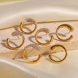 Youthway Waterproof Geometric Gold Hoop Stud Earrings