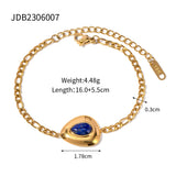 Youthway Waterproof Stainless Steel Triangle Lapis Pendant Bracelet