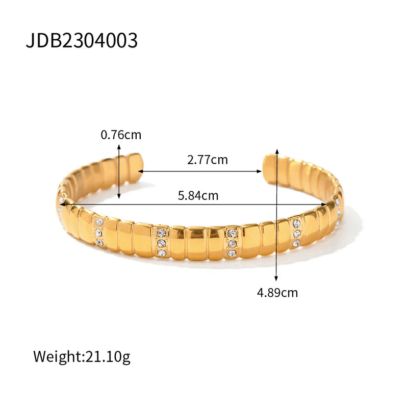 Youthway Waterproof Stainless Steel Open Bangle Women Charm Jewelry