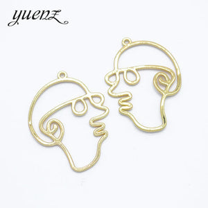 10pcs Face KC Charm Earring Necklace Charms for Jewelry Making