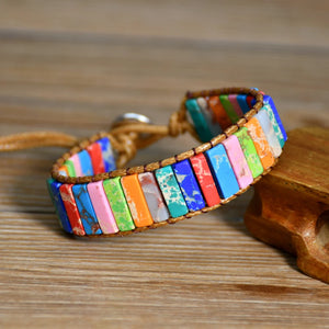 Yumfeel Bohemian Wrap Bracelet Leather Chakra Jewelry