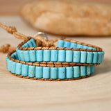 Yumfeel Bohemian Wrap Bracelet Leather Chakra Jewelry