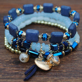 Yumfeel Vintage Boho Beaded Bracelets Women Charms Layers Bracelet