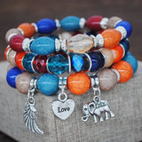Yumfeel Vintage Boho Beaded Bracelets Women Charms Layers Bracelet