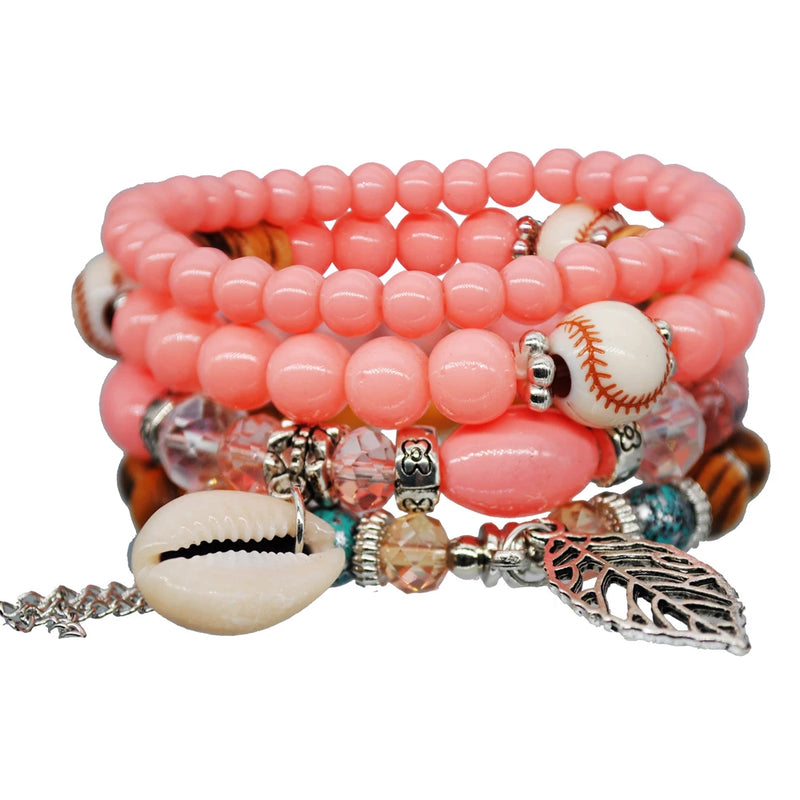 Yumfeel Vintage Boho Beaded Bracelets Women Charms Layers Bracelet