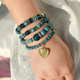 Yumfeel Bohemia Vintage Feather Tassel Bracelet Set