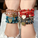 Yumfeel Bohemia Vintage Feather Tassel Bracelet Set