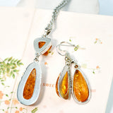Yumfeel Amber Pendant Necklace & Earrings
