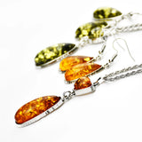 Yumfeel Amber Pendant Necklace & Earrings