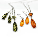 Yumfeel Amber Pendant Necklace & Earrings